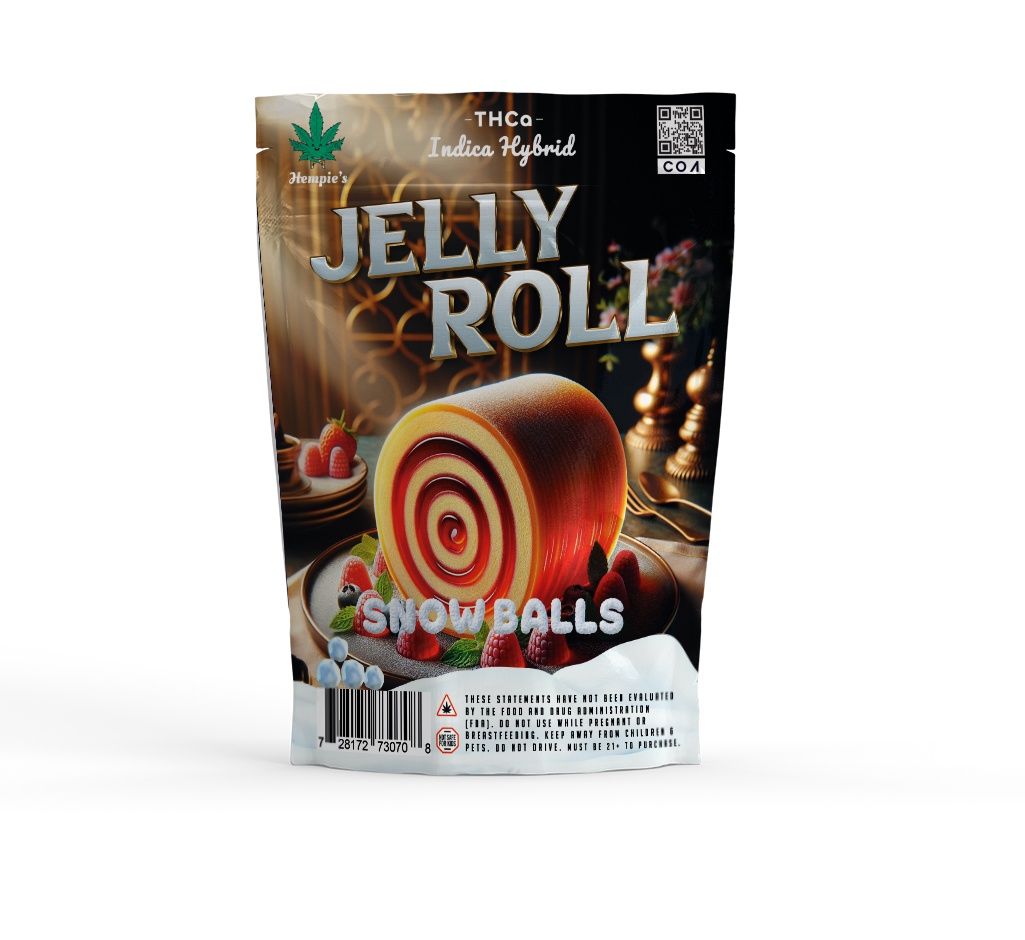 THCA Flower - AAA Snowballs Jelly Roll - Indica