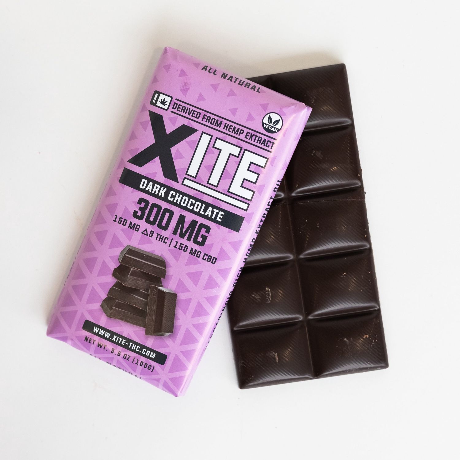 Xite Dark Chocolate Bar D9 150 MG THC + 150 MG CBD