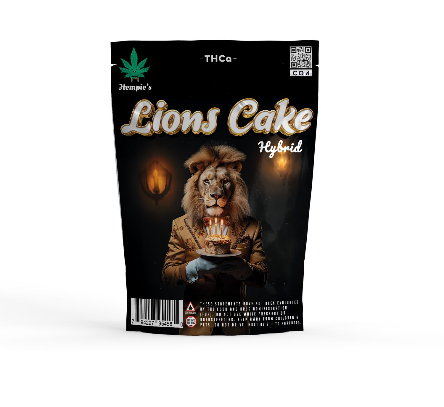 THCA Flower - AAA Lion Cake - Hybrid
