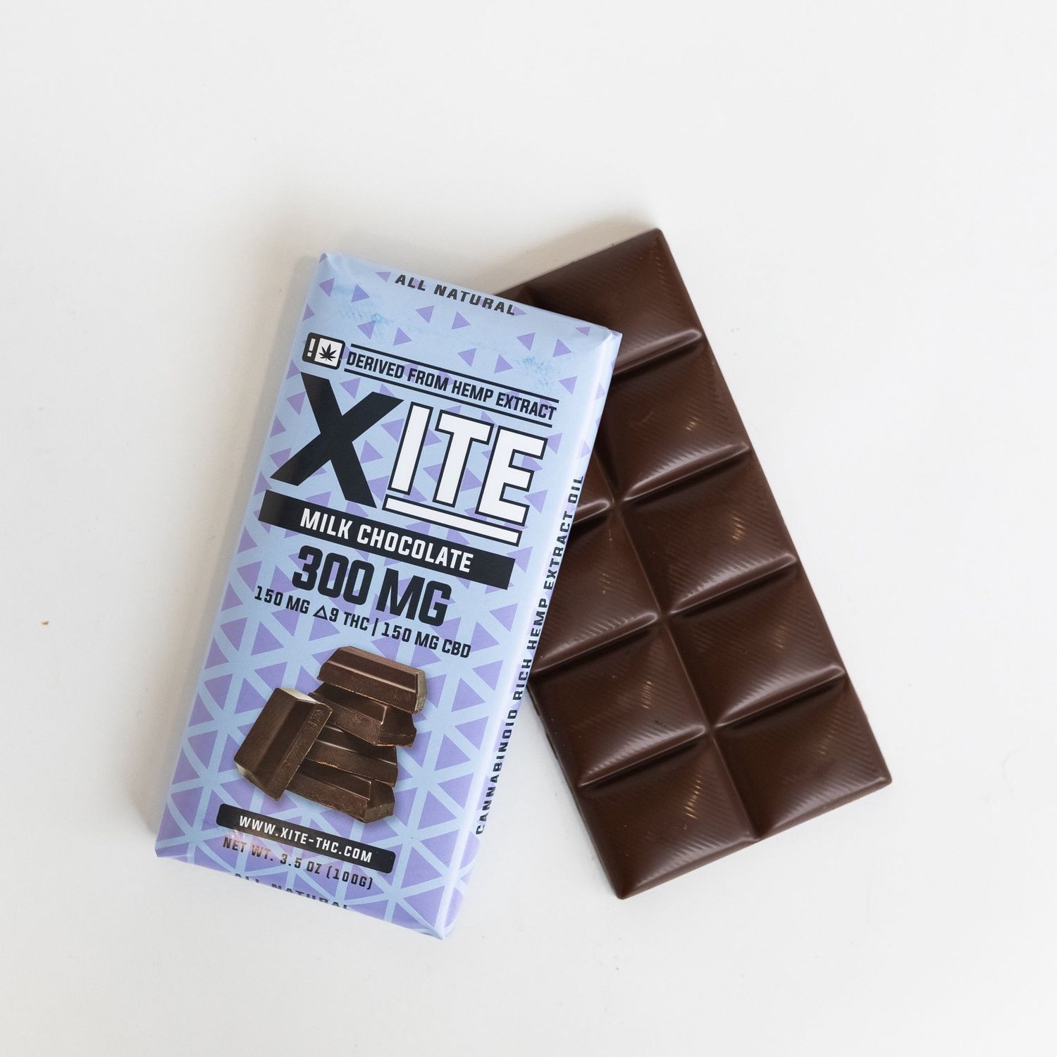 Xite Milk Chocolate Bar 150 MG D9 THC + 150 MG CBD