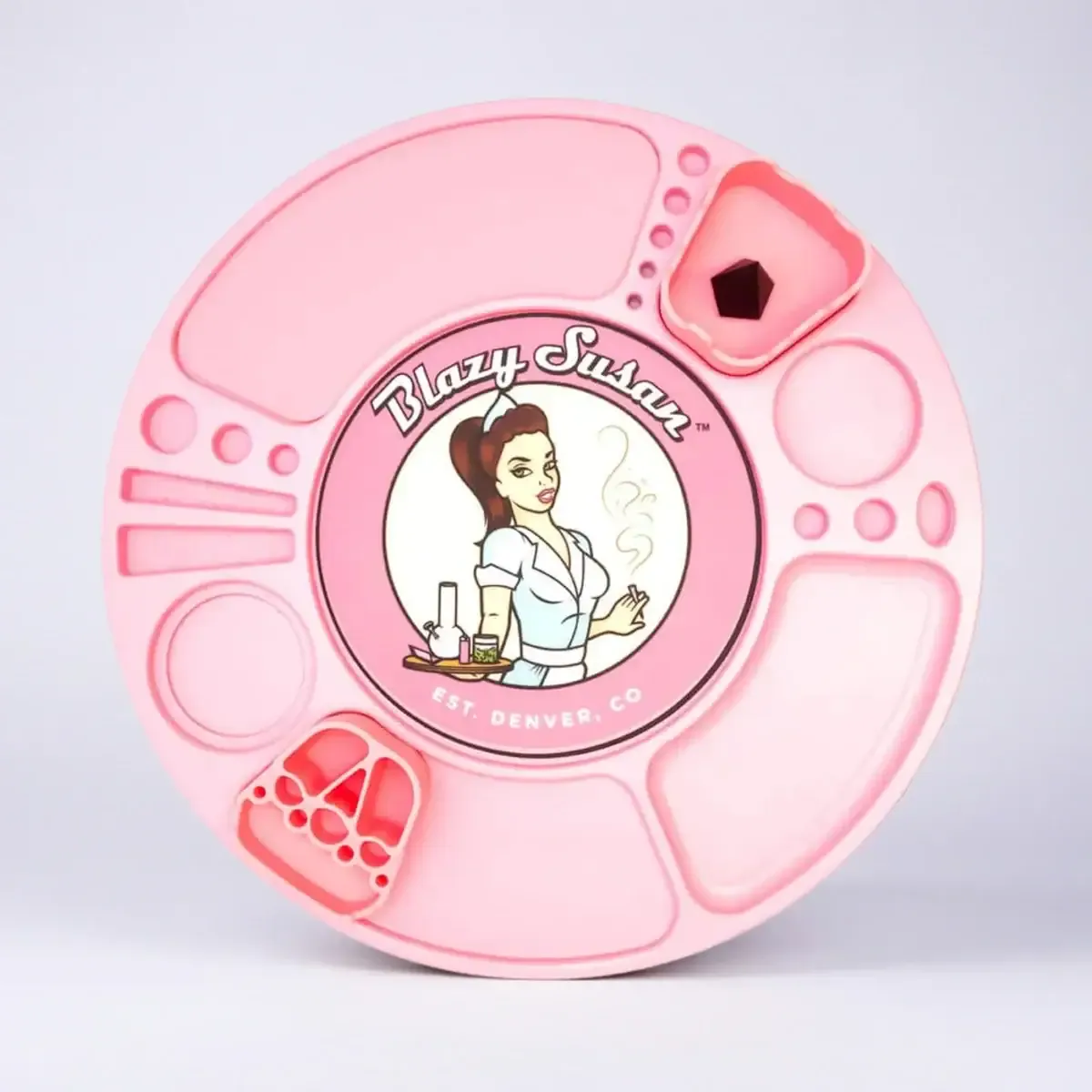 Blazy Susan Spinning Rolling Tray – Pink