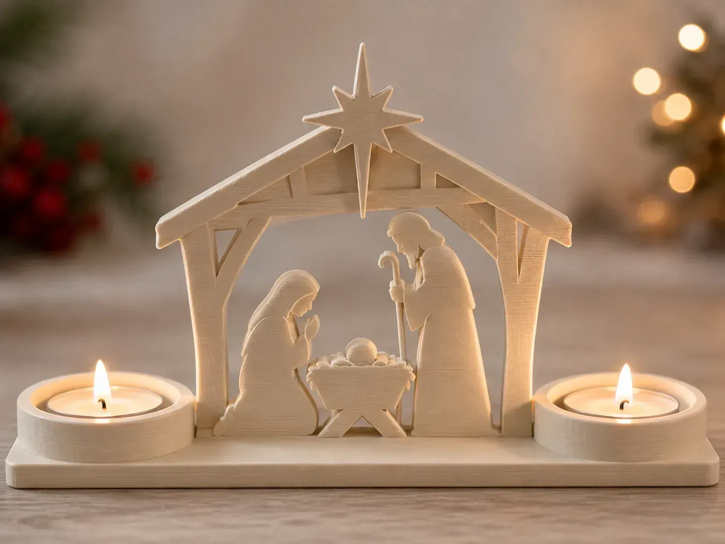 Presepe Luminoso con Portacandele Presepe Luminoso con Portacandele