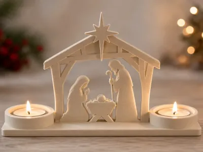 Presepe Luminoso con Portacandele