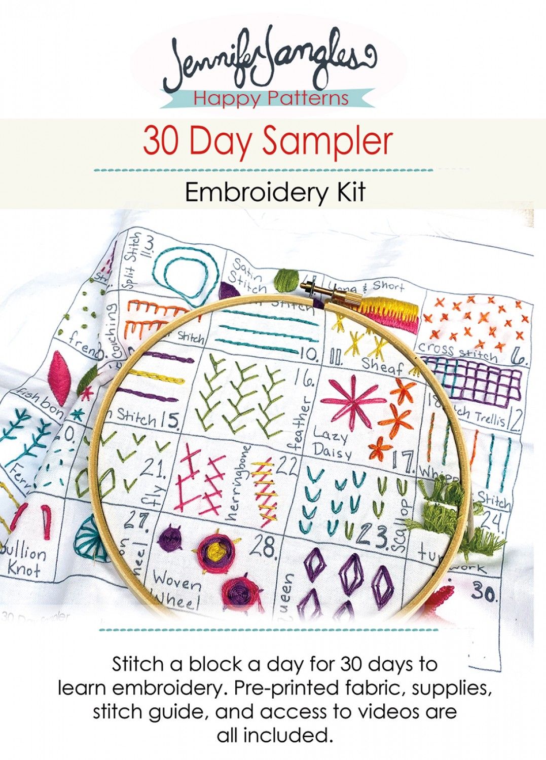 30 Day Sampler Embroidery Sampler, Design: Volume 1
