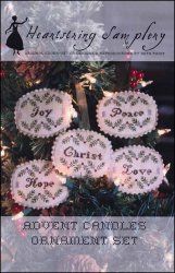 Advent Candles Ornament Set - Cross Stitch Pattern
