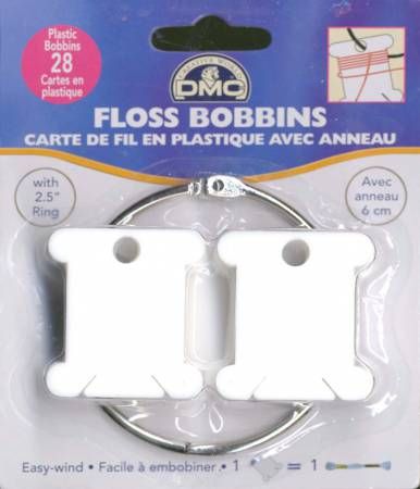 Plastic Floss Bobbin w/ Metal Ring
