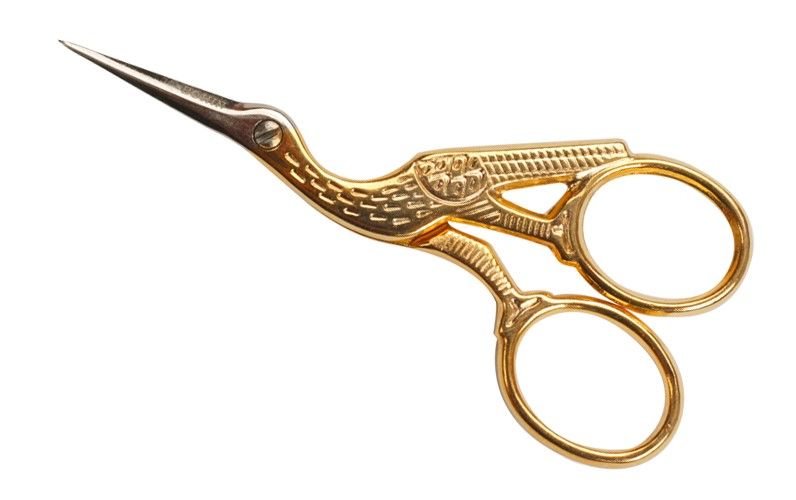 Scissors - 3-1/2" Stork Embroidery