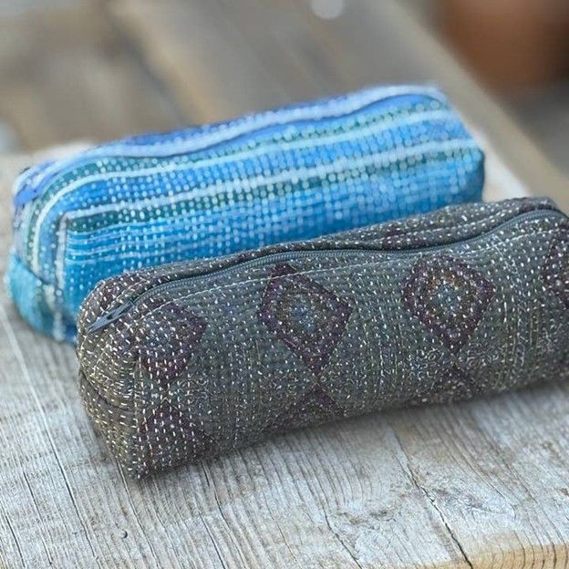 Quilted Long Zip Pouches
