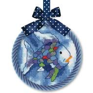 Rainbow Fish Ornament - Cross Stitch
