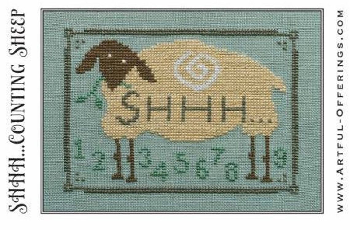 SHHH... Counting Sheep Cross Stitch Pattern