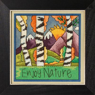 Sticks Cross Stitch Kit, Title: Enjoy Nature - Birch Trees