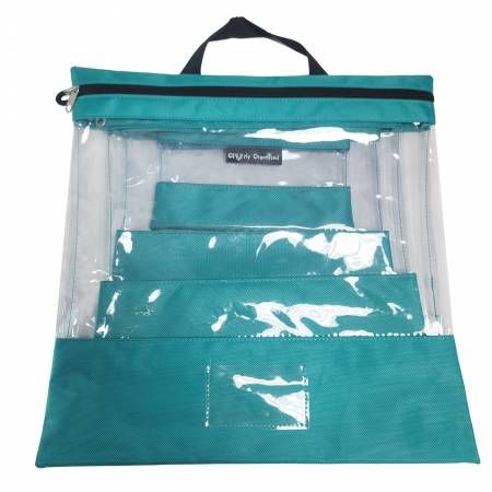 Clear Project Bag, Color: Clear Organizing Bag - Teal