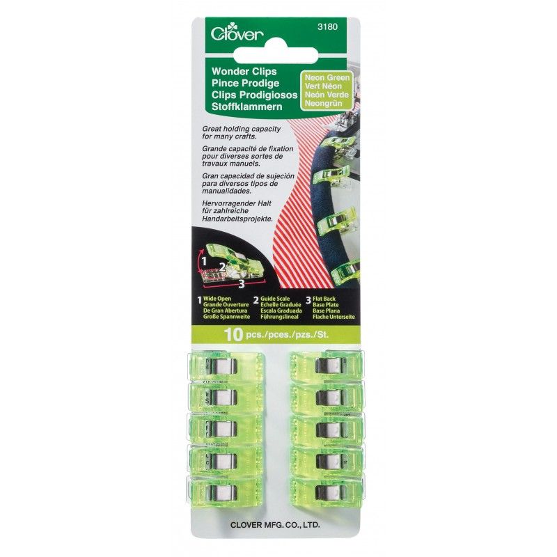 Wonder Clips, Color: Neon Green 10 pc