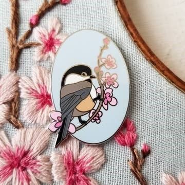Needle Minder, Color: Chickadee Enamel