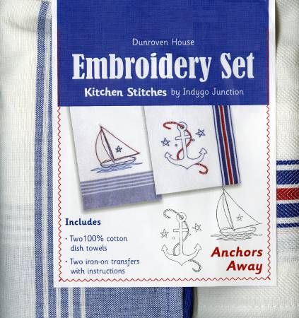 Towel Embroidery Set, Title: Anchors Away