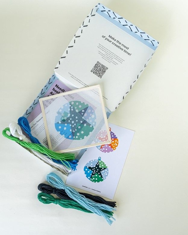 Snowing Night Needlepoint Kit, Title: Green