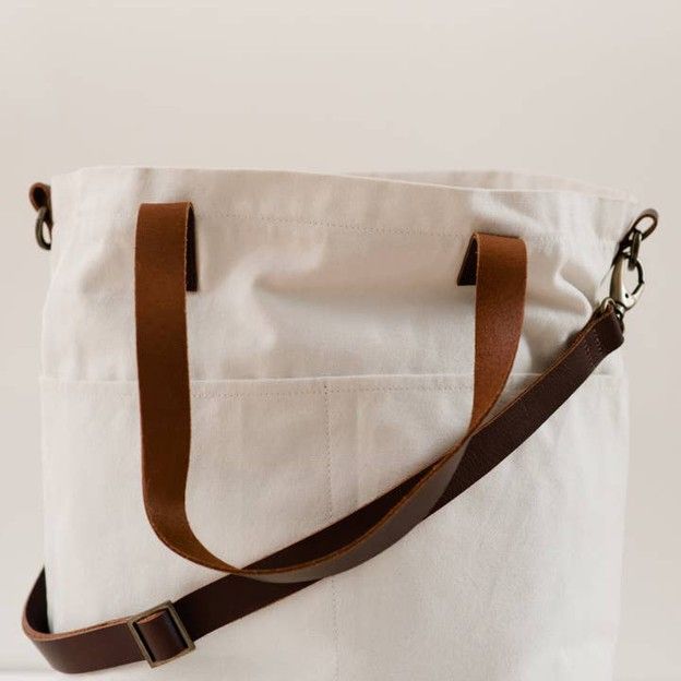 Canvas Crossbody Project Tote, Color: Natural