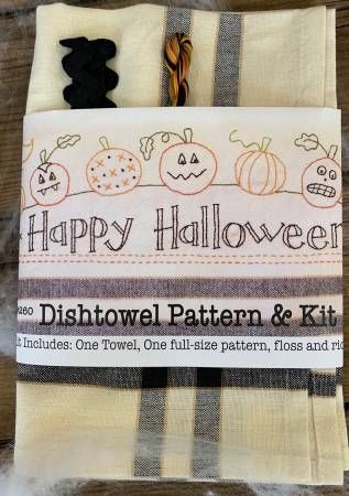 Dishtowel Embroider Kit, Title: Happy Halloween