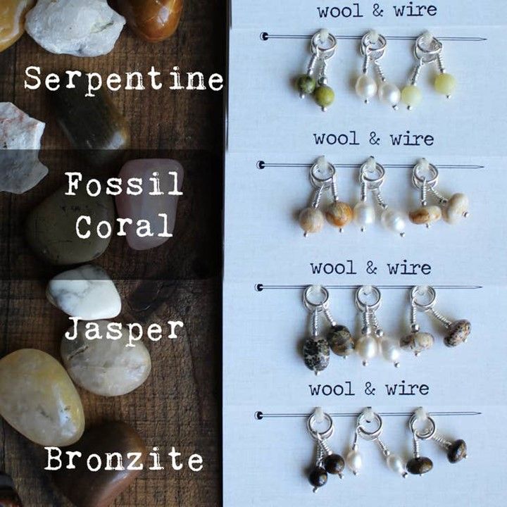 Wool &amp; Wire: Gemstone &amp; Pearl Mini Stitch Markers