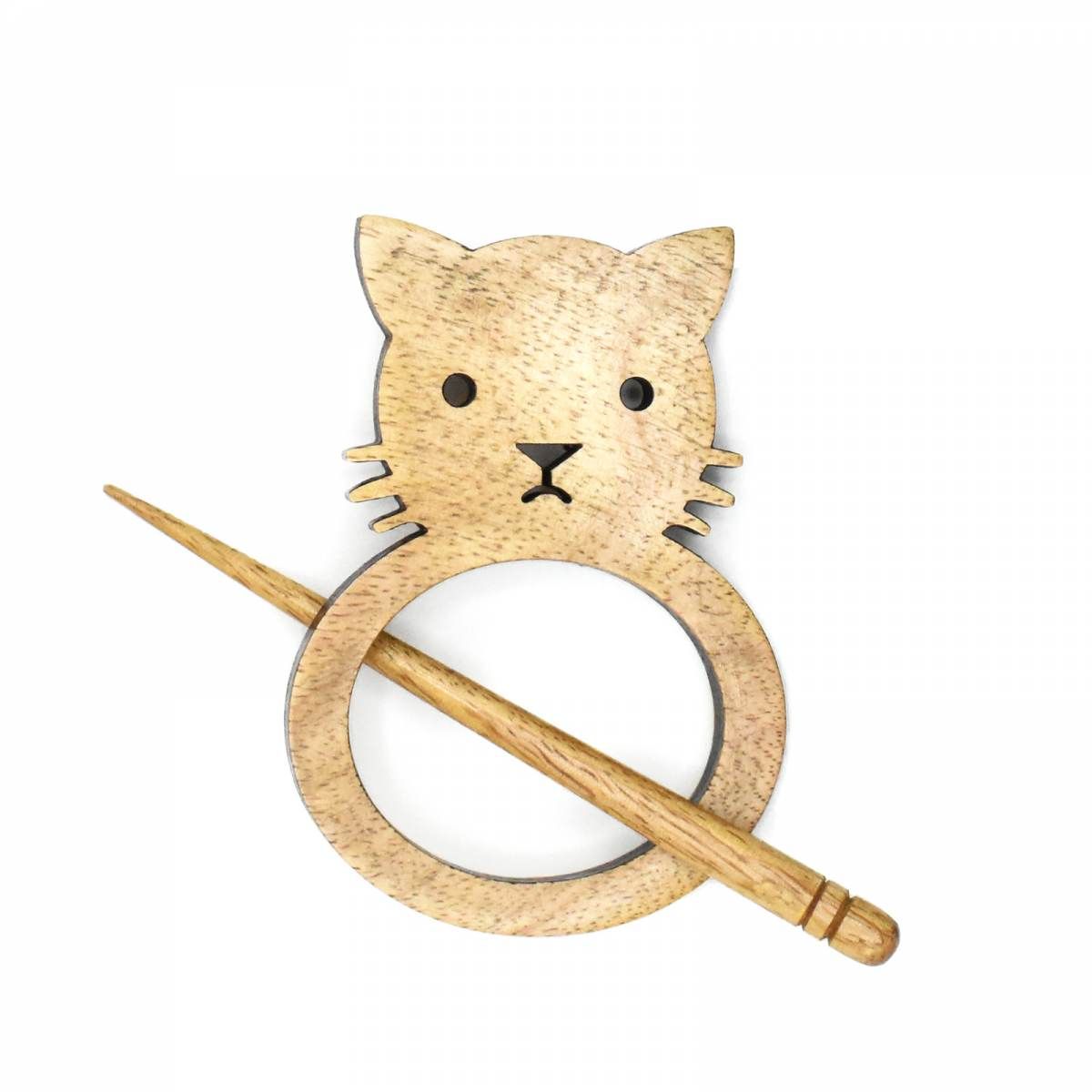Wooden Shawl Pin, Design: Cat-Mangowood