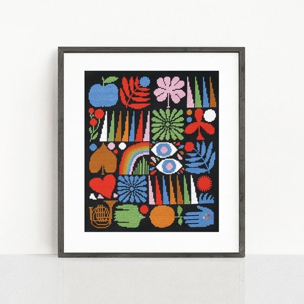 Cross Stitch Kit - BG, Design: Joyful Grid