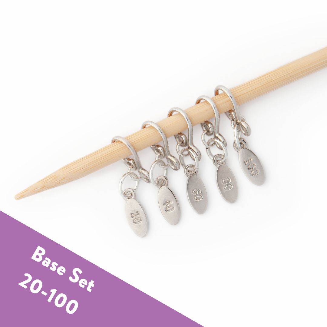 Cast On Counting Stitch Markers - Count By 20's, Set: Base Set (20-100), Size: Medium (up to US 8)