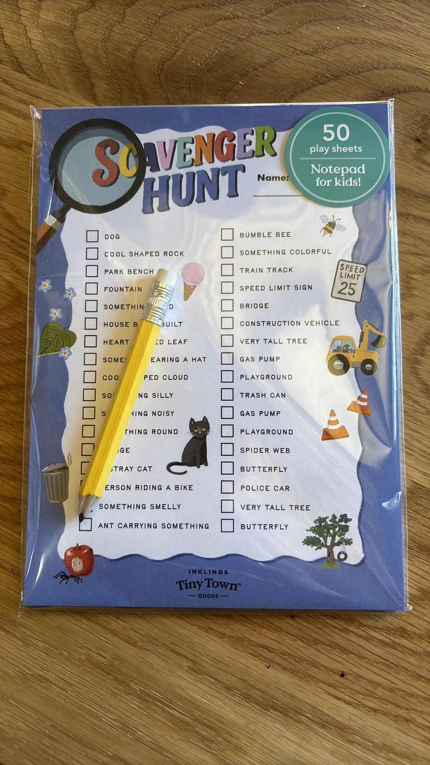 Inklings scavenger hunt pad 