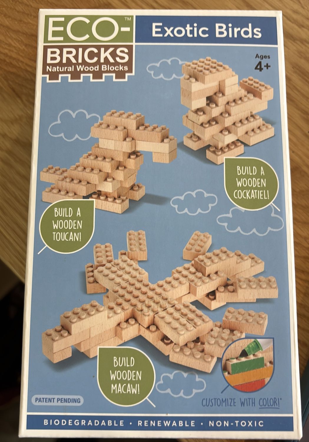Eco bricks exotic birds 