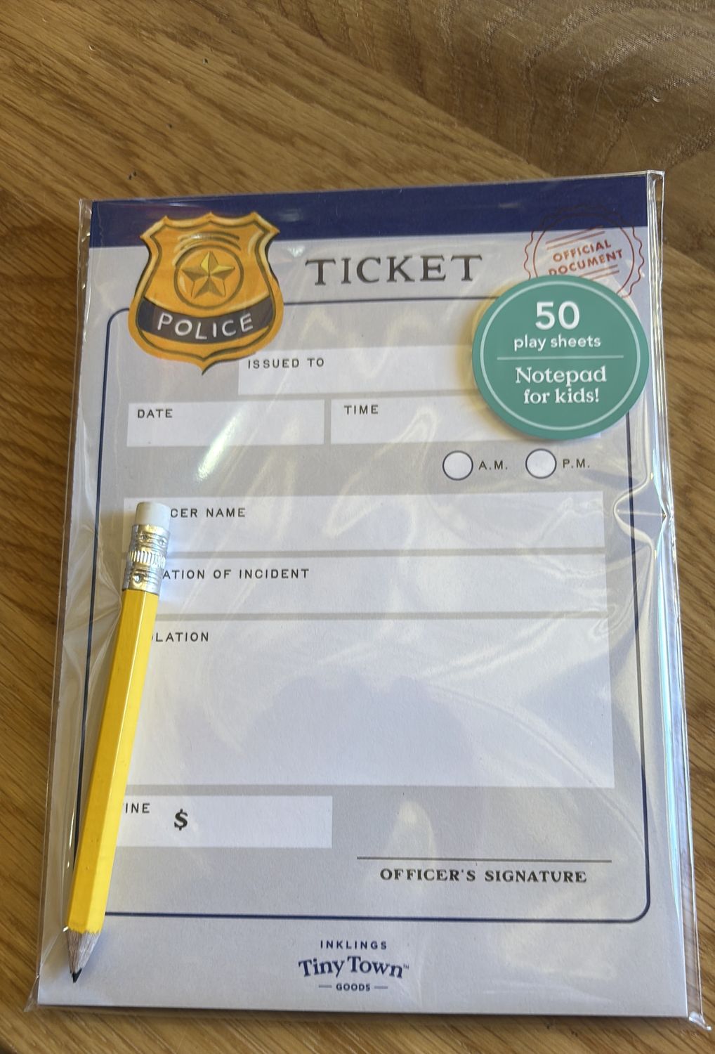 Inklings police ticket pad 
