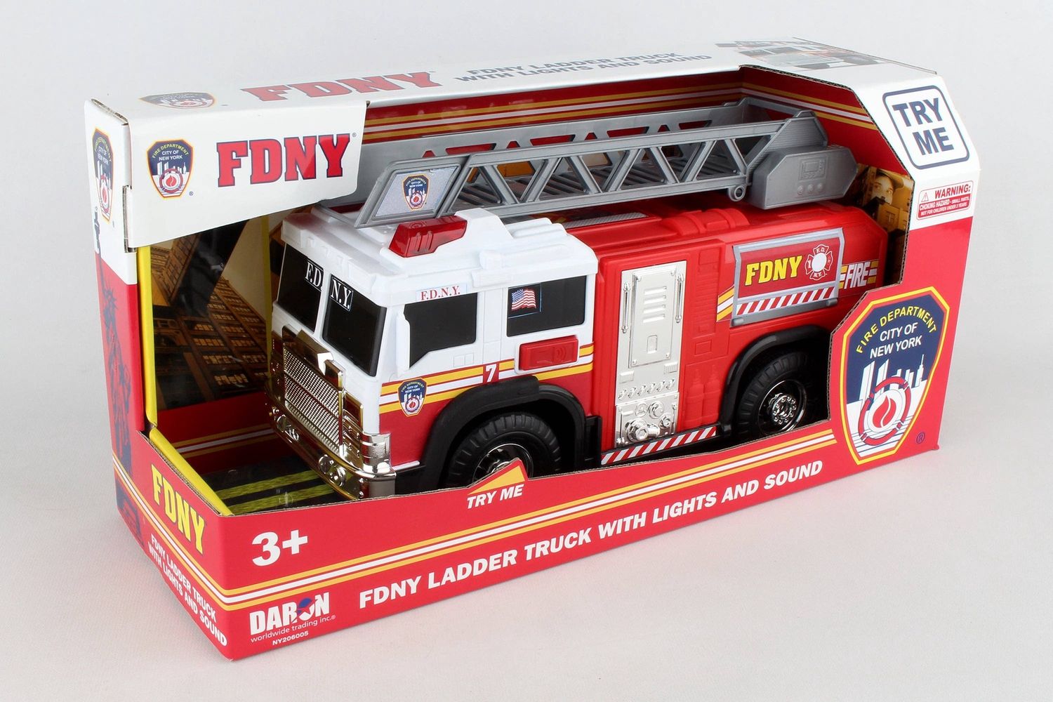 FDNY Fire Ladder Truck with Lights &amp; Sound by Daron