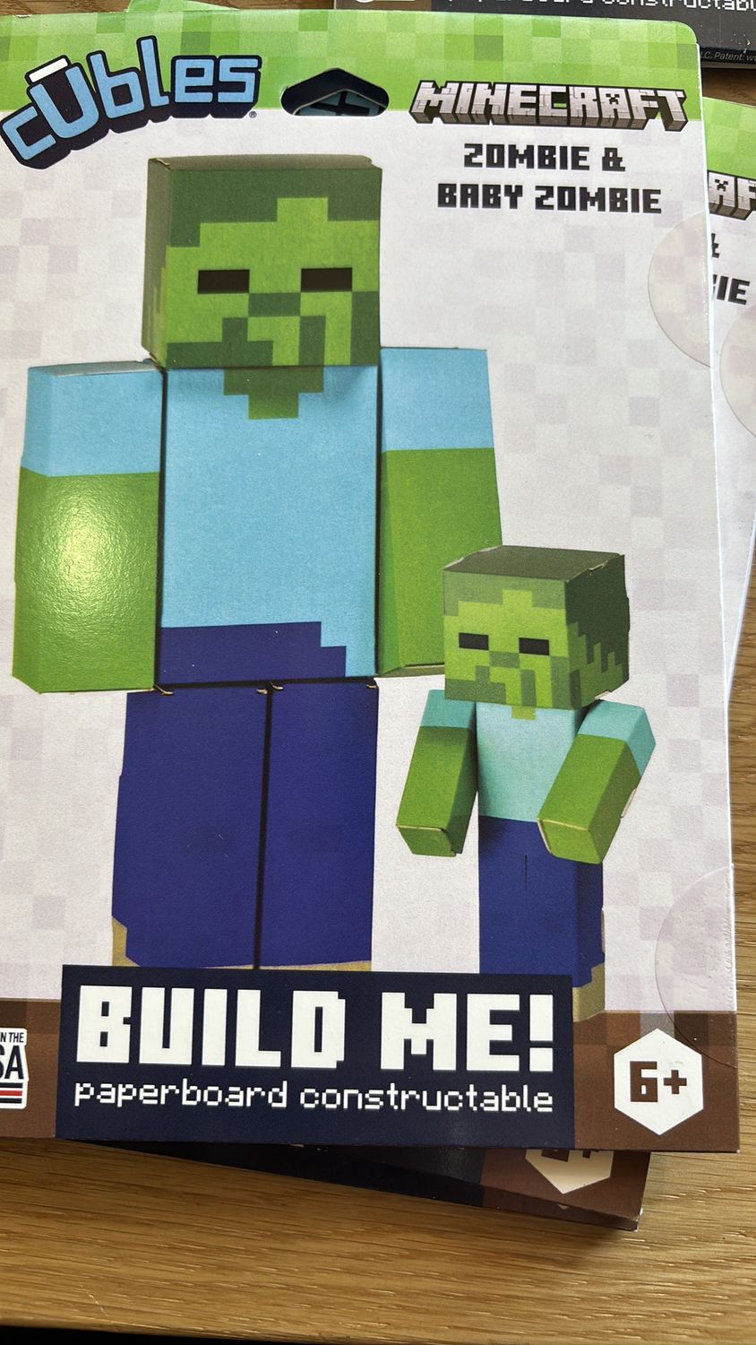 Cubles zombie and baby Minecraft 
