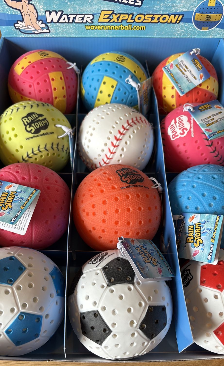 Wave rubber rain storm water balls 