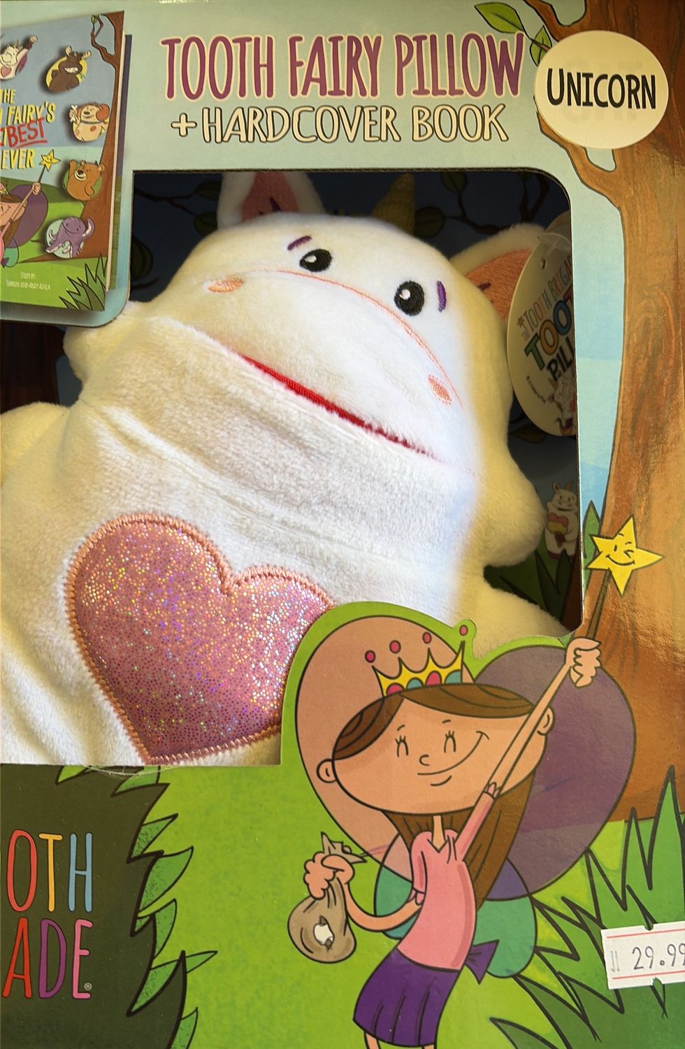 The tooth brigade pillow and book unicorn 