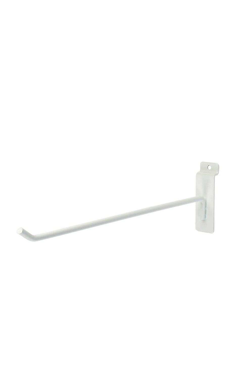 White Peg Hook for Slatwall: 12 inch