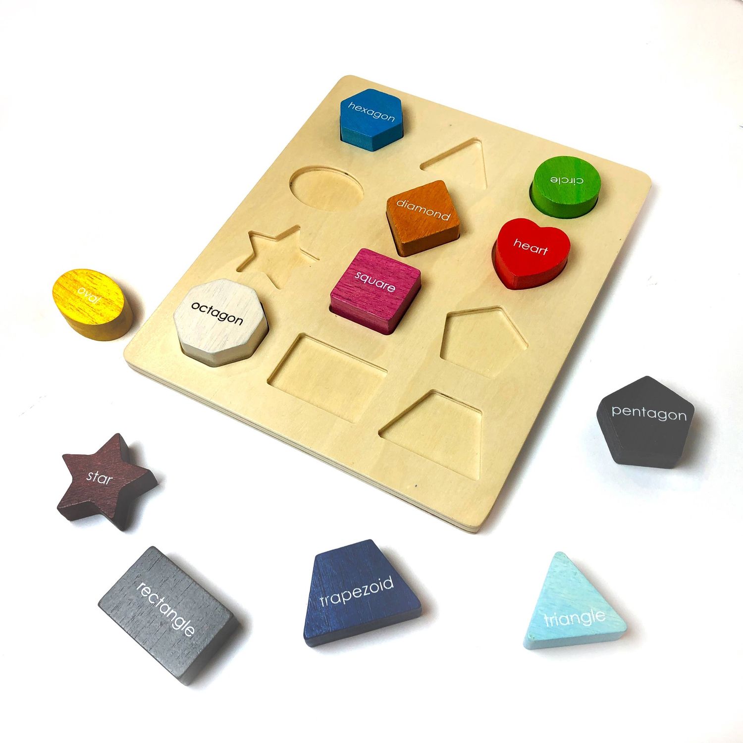 Basic Shape Sorter 12-Piece Educational Toddler Toy &amp; Puzzle