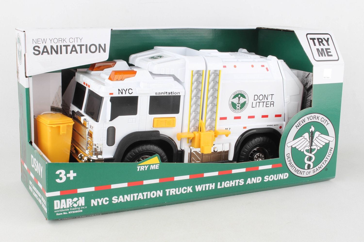 NYC Sanitation Garbage Truck with Lights &amp; Sound by Daron