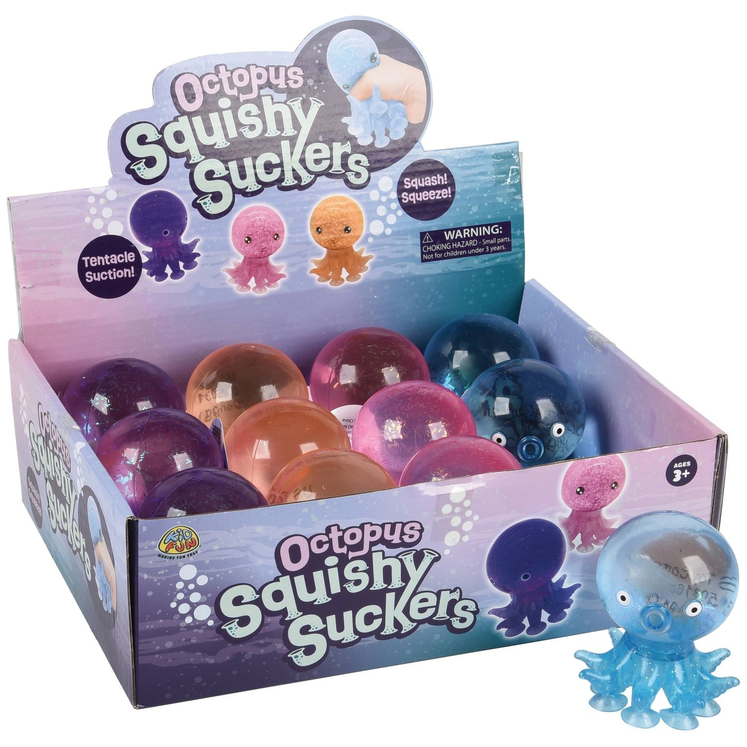 Octopus Squishy Suckers 12-Unit Display