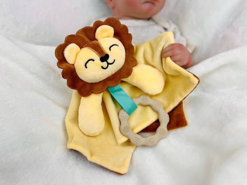 Lennox Lion Lovey - Plush Teething Toy Security Blanket