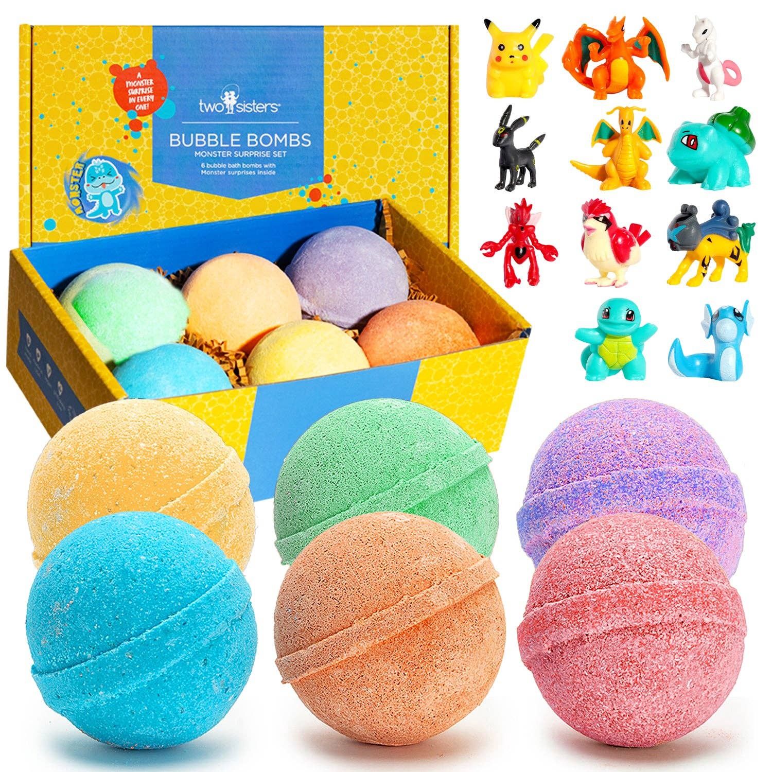 Monster Bath Bombs Gift Set for Kids (6 Pack)