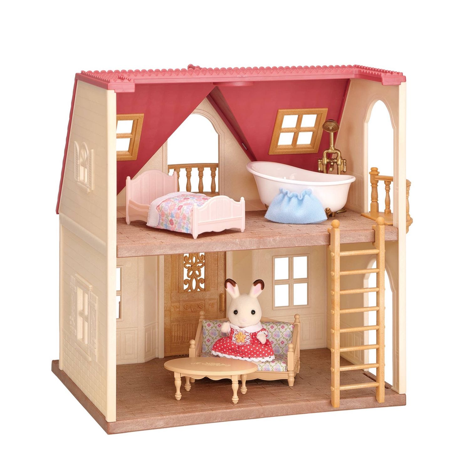 Calico Critters Red Roof Cozy Cottage, Dollhouse Playset