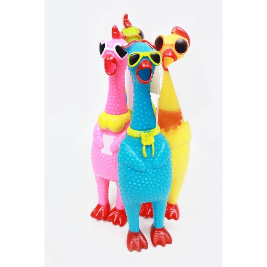 Rubber Chicken Squeaky Toy: MIX COLOR / ONE(12)
