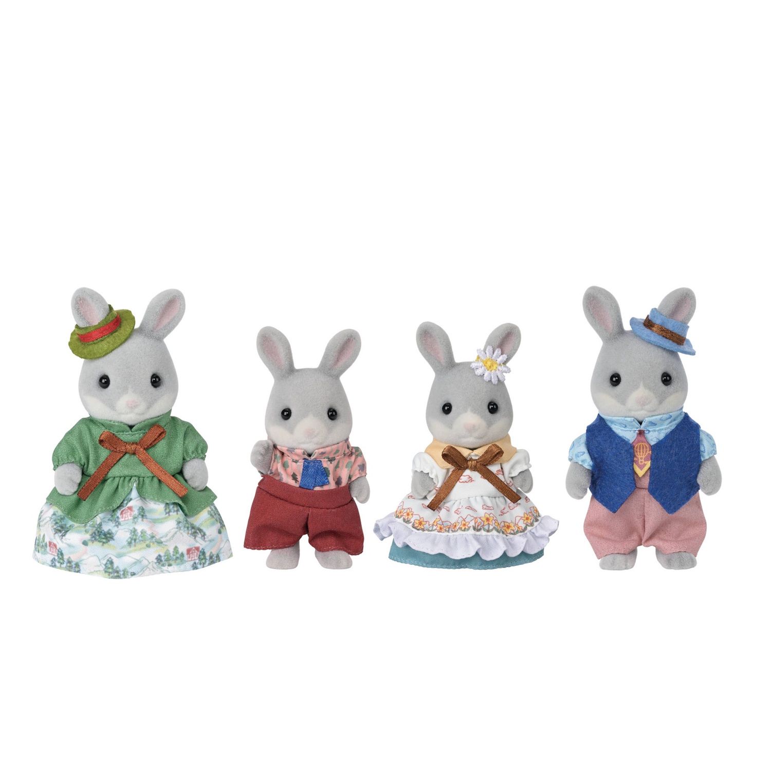 Calico Critters Cottontail Rabbit Family, 4 Doll Figures