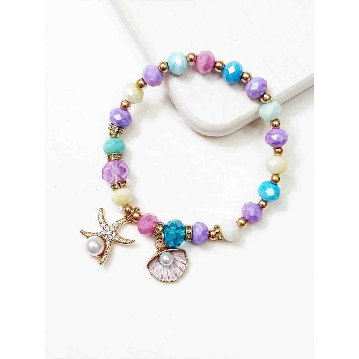 Starfish and Shell Detailed Stretch Bracelets: MIX COLOR / ONE(12)