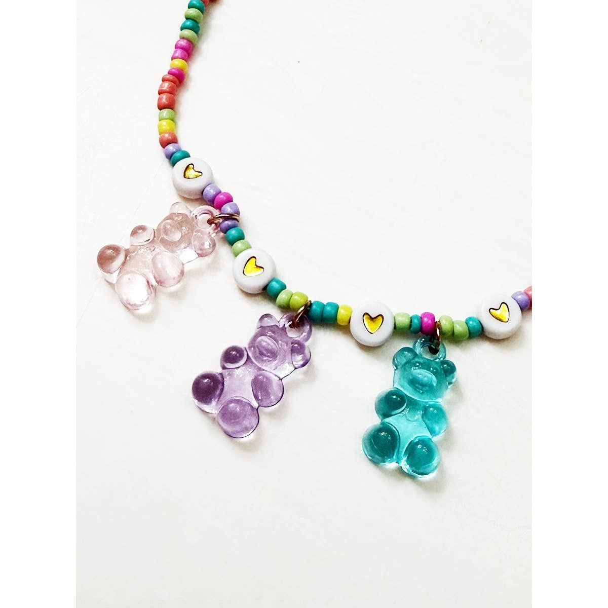 Kids Gummy Bear Charm Necklace: MIX COLOR / ONE(12)