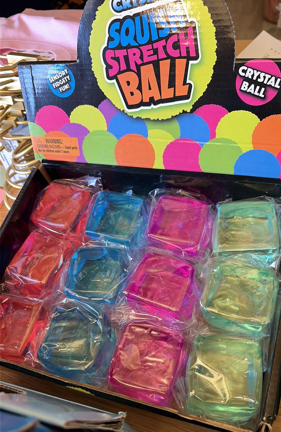 Crystal squish stretch ball cube 