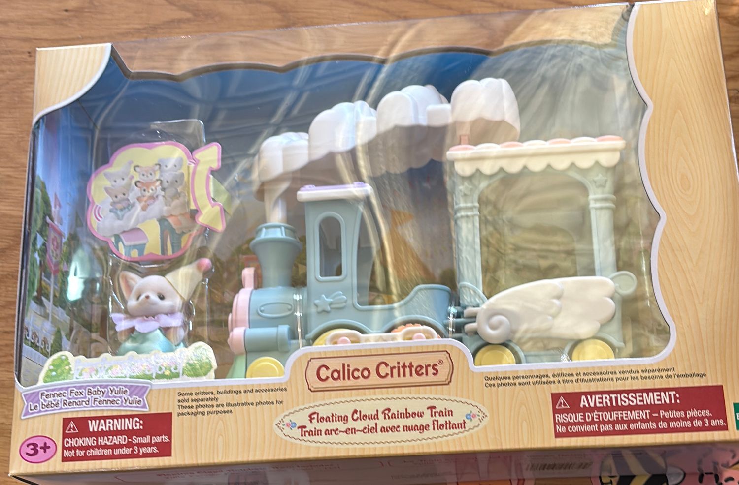 Calico critters floating cloud rainbow train 