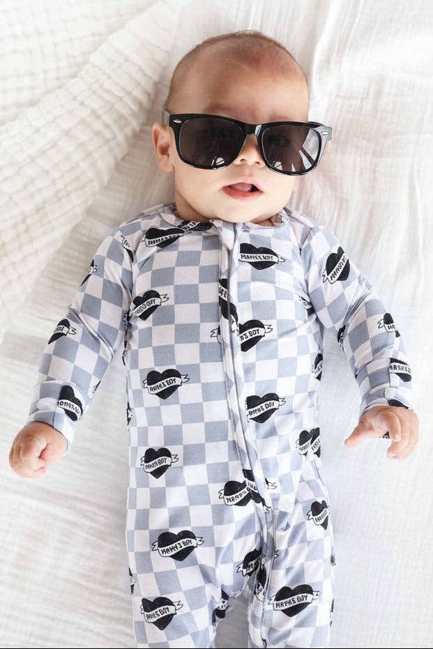 Mama's Boy Zipper Footie: 3-6 months
