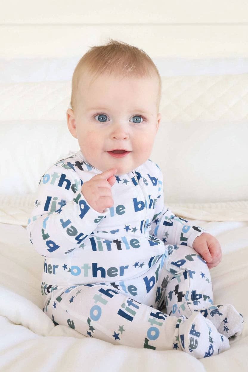 Little Brother Zipper Footie: 6-12 months