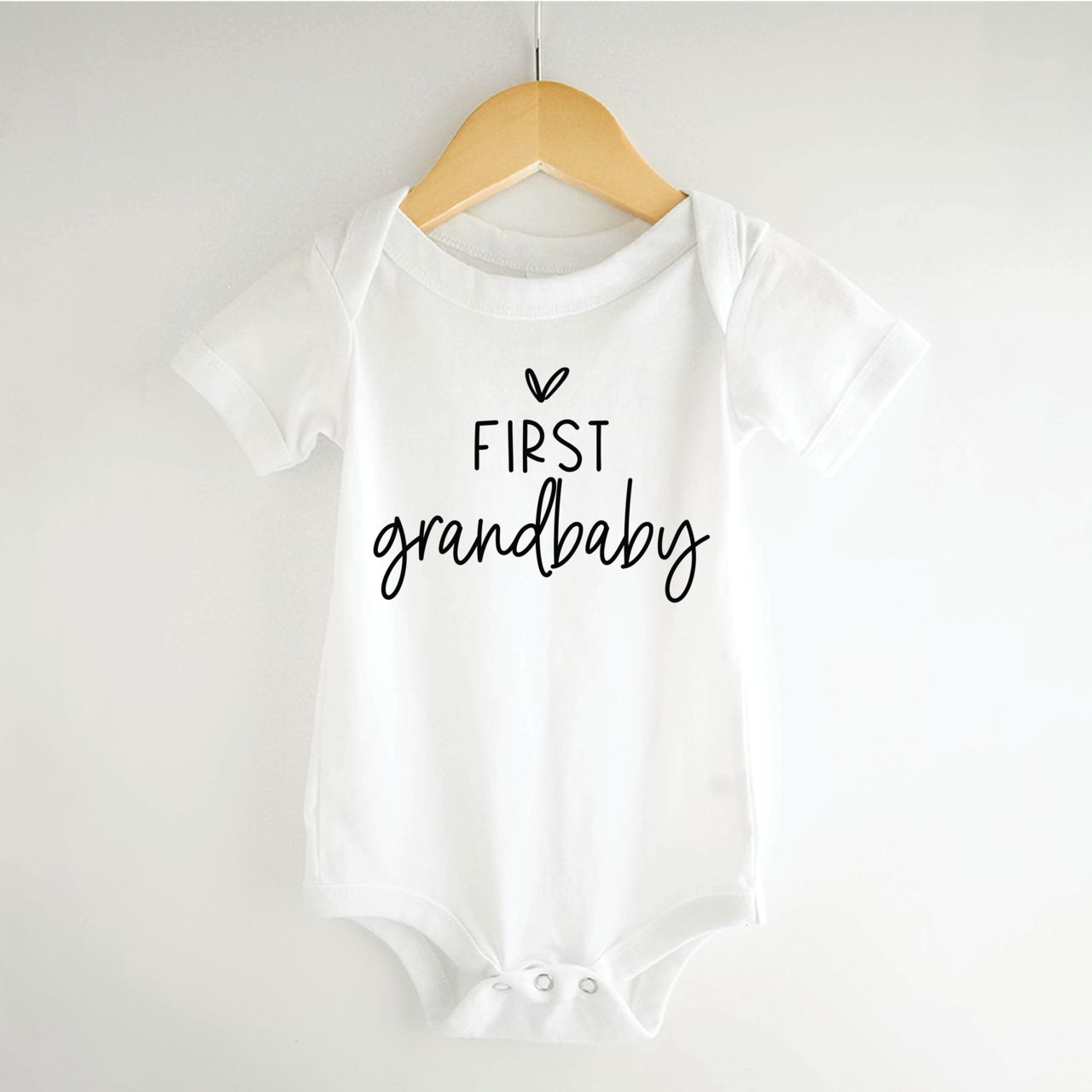First Grandbaby Gift, Grandparent Announcement Onesie: White / 0-3 Months