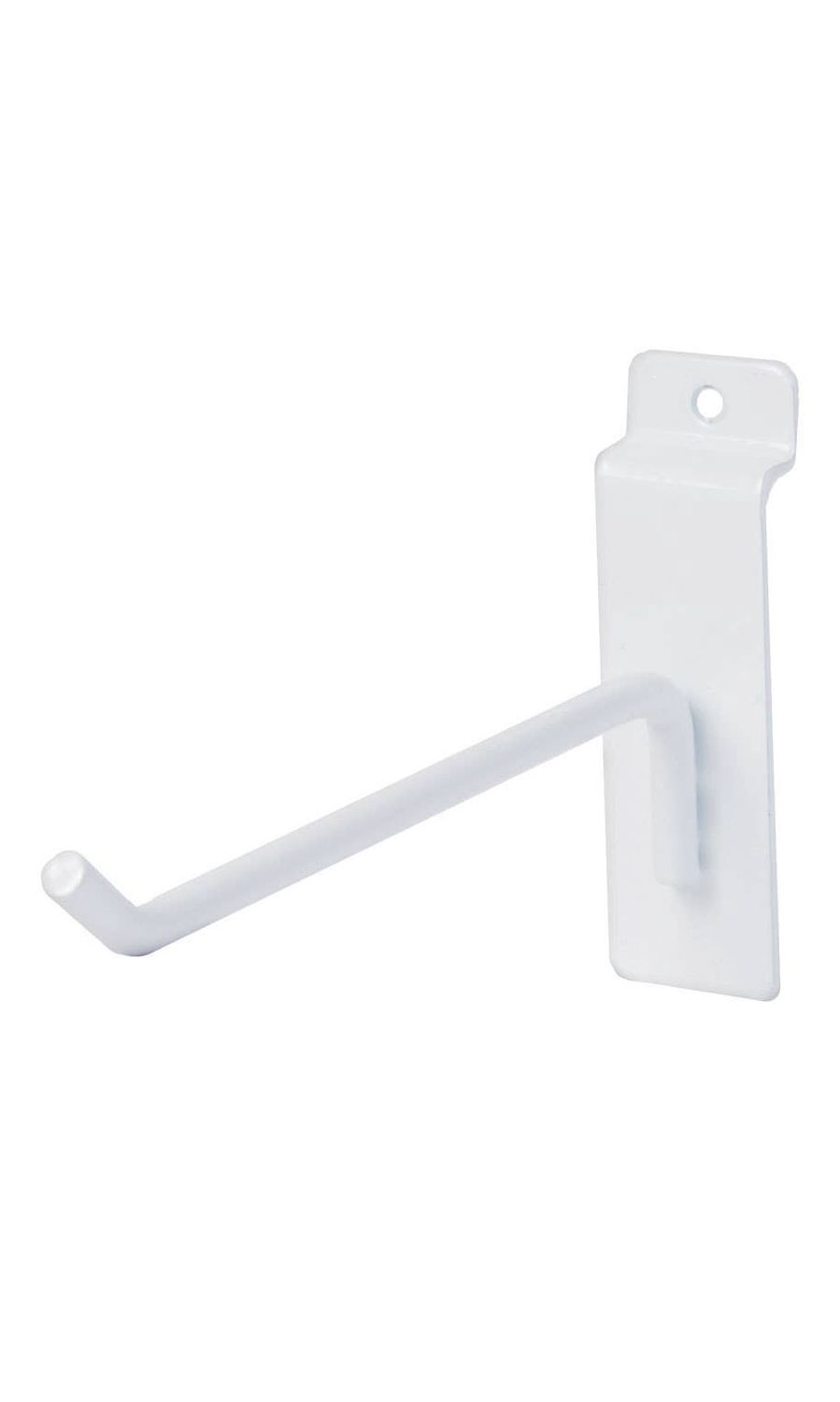 White Peg Hook for Slatwall: 6 inch